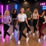 Gruppe tanzt modernen Line Dance in der Tanzschule Time to Dance Bremen.